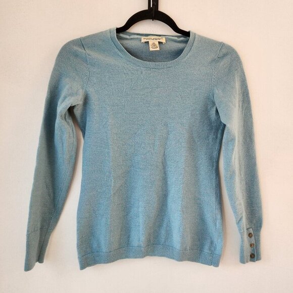 Banana Republic Extra Fine Merino Wool Blue Pullover Sweater Women's XS - Picture 1 of 8